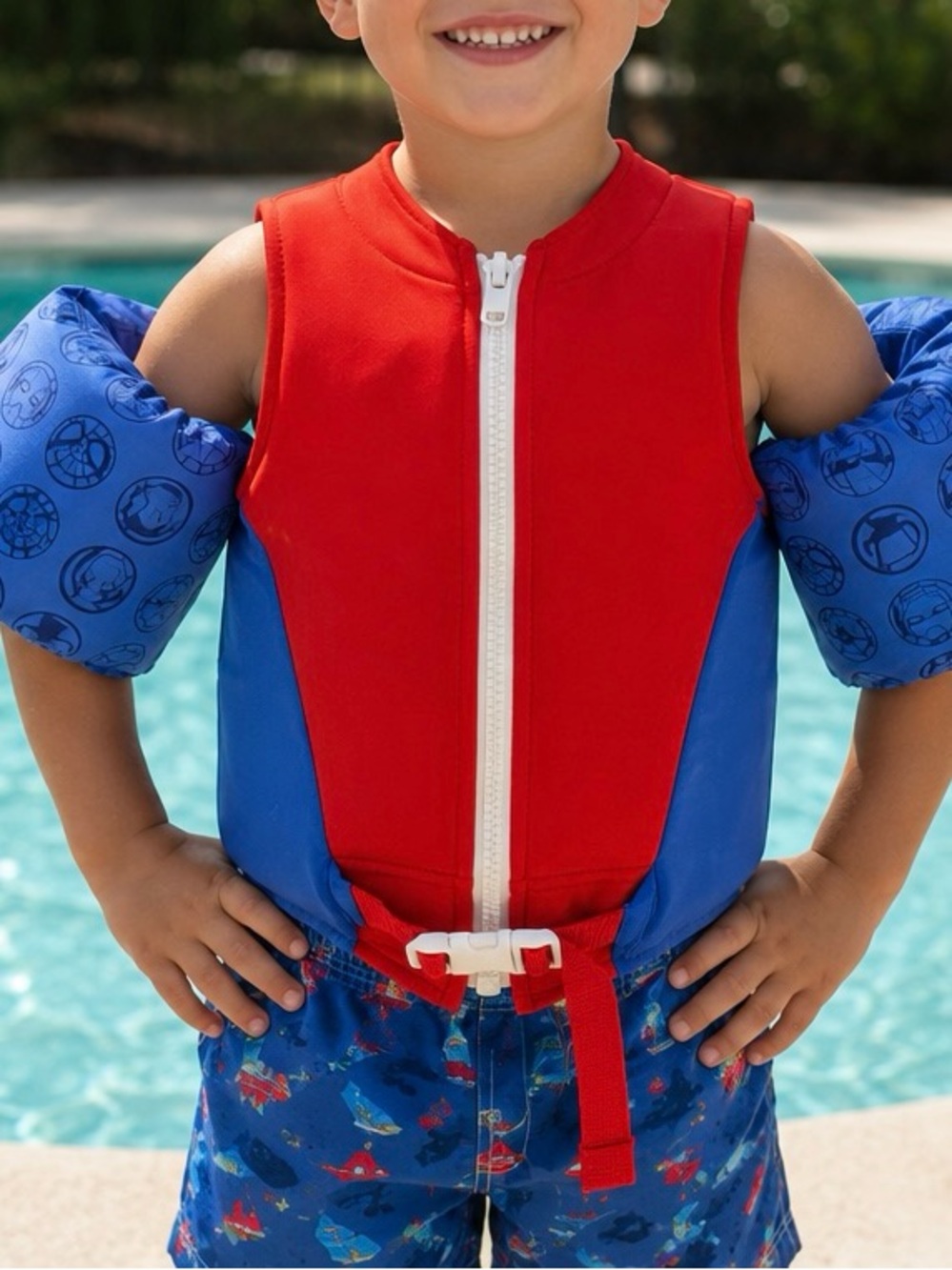 Marvel Superhero Puddle Jumper Kids Life Jacket / Swim Float – Red & Blue